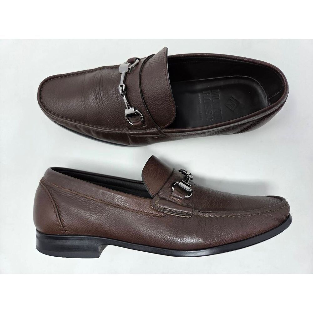 MONTE ROSSO MADE IN ITALY HORSEBIT LOAFER BROWN LEATHER MENS SIZE 7.52 M